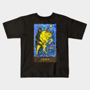 Strength. Magic Gate Tarot Card Design Kids T-Shirt